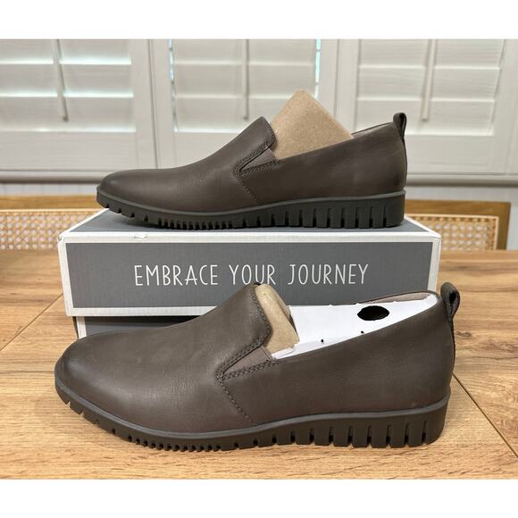 Dansko Linley Burnished Calf Grey Slip Ons Leather Sz 9.5/10 US NIB Arch Support - Picture 3 of 15